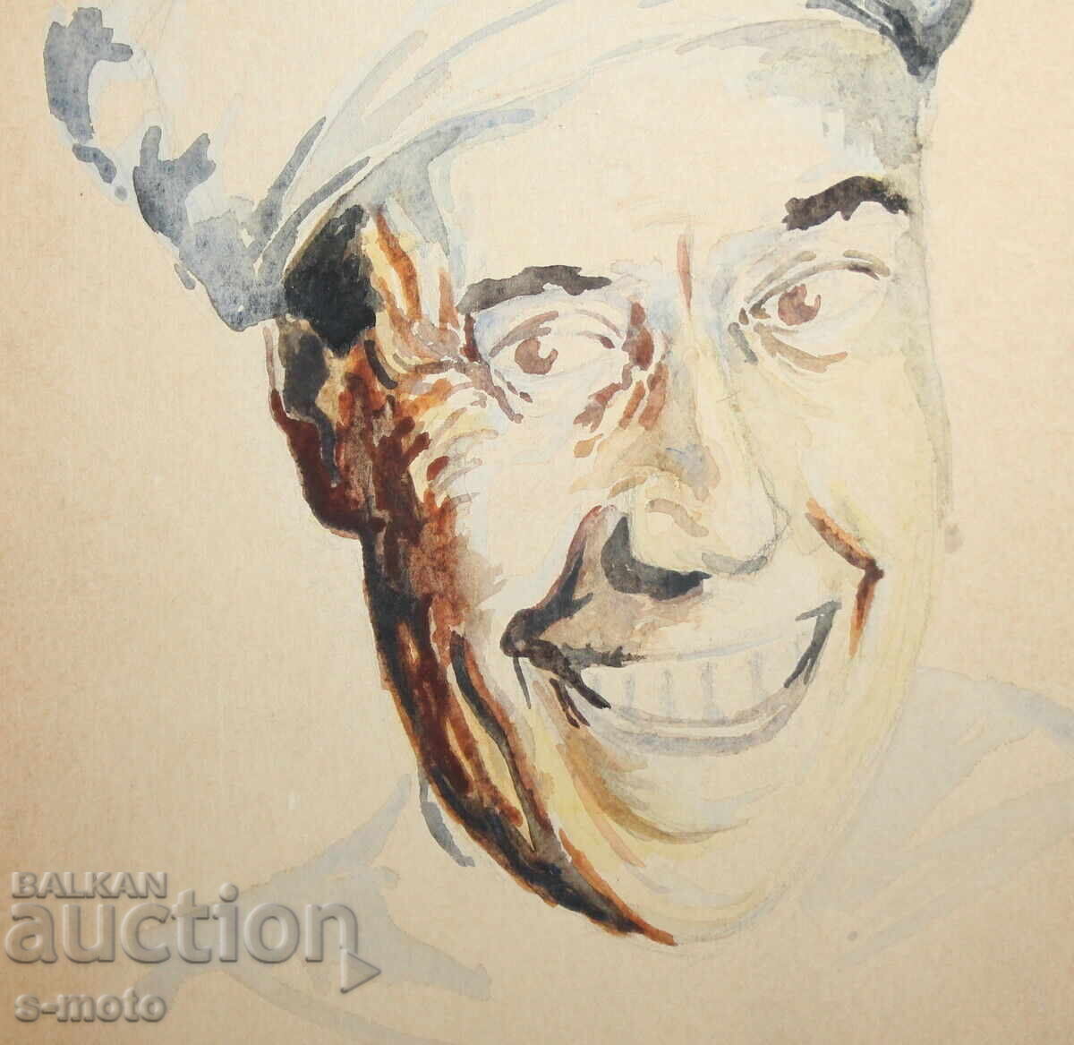 Tablou vechi acuarelă portret - 6