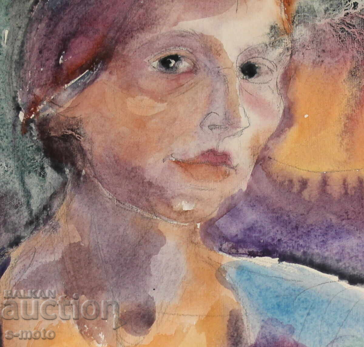 Έργο ζωγραφικής με ακουαρέλα, γυναικείο πορτρέτο - 7 Έργο ζωγραφικής με ακουαρέλα, γυναικείο πορτρέτο - 7