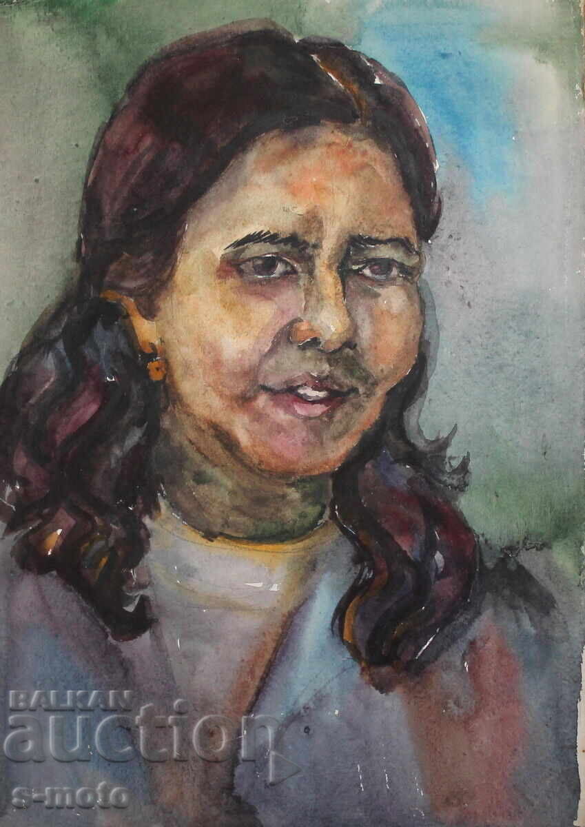 Kартина акварел портрет на жена с цена 250.00 лв. | € 127.82 Kартина акварел портрет на жена с цена 250.00 лв. | € 127.82