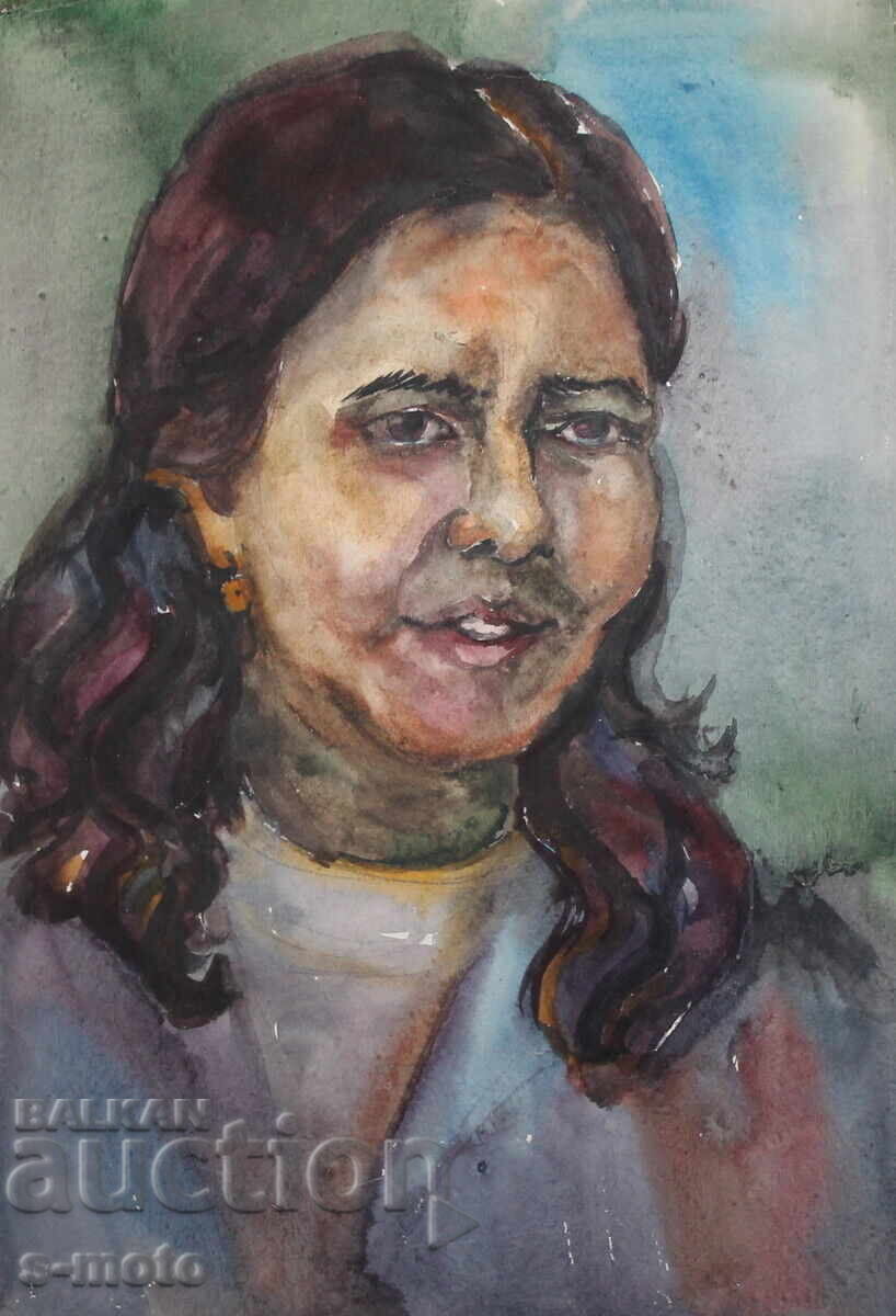 Доставка на Kартина акварел портрет на жена Доставка на Kартина акварел портрет на жена