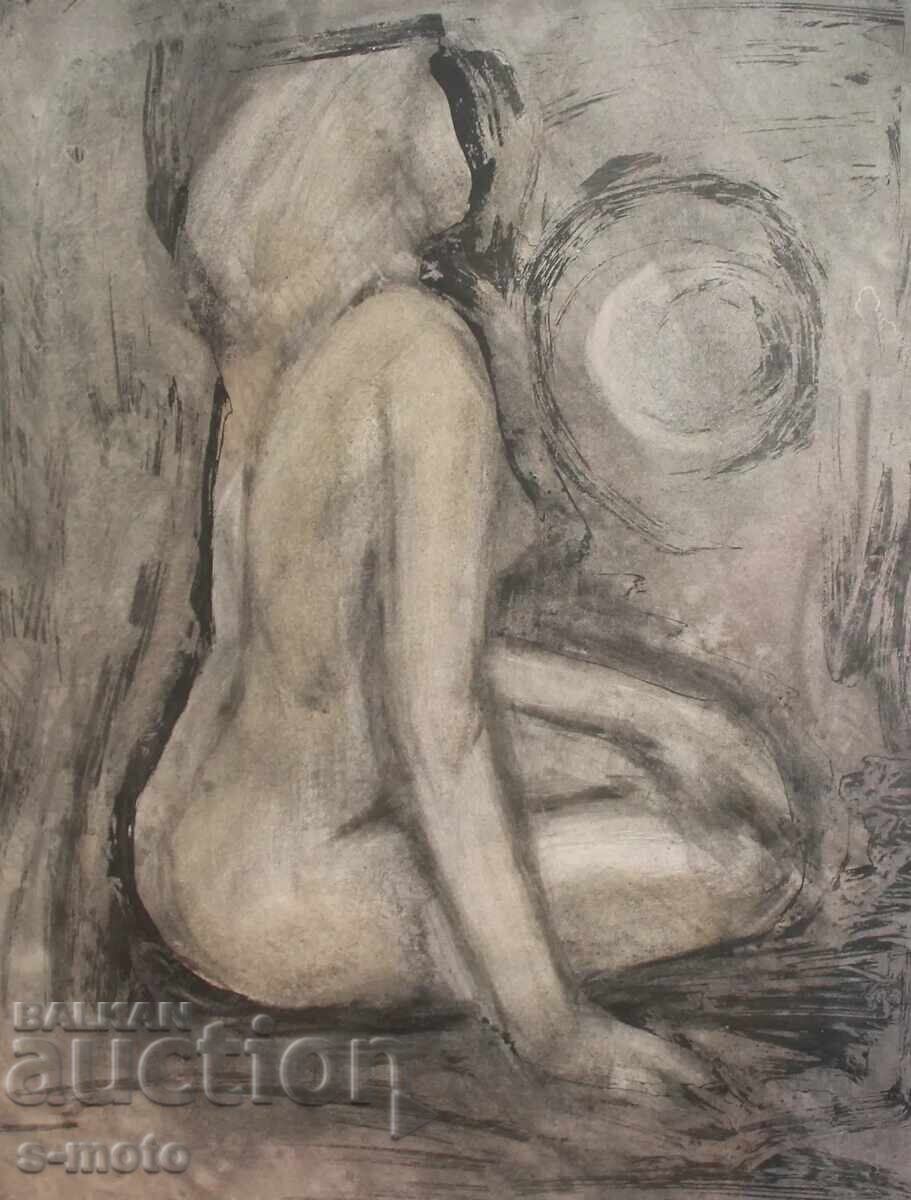 Ακουαρέλα πορτρέτο γυναικείου γυμνού σώματος με τιμή 330.00 BGN | € 168.73