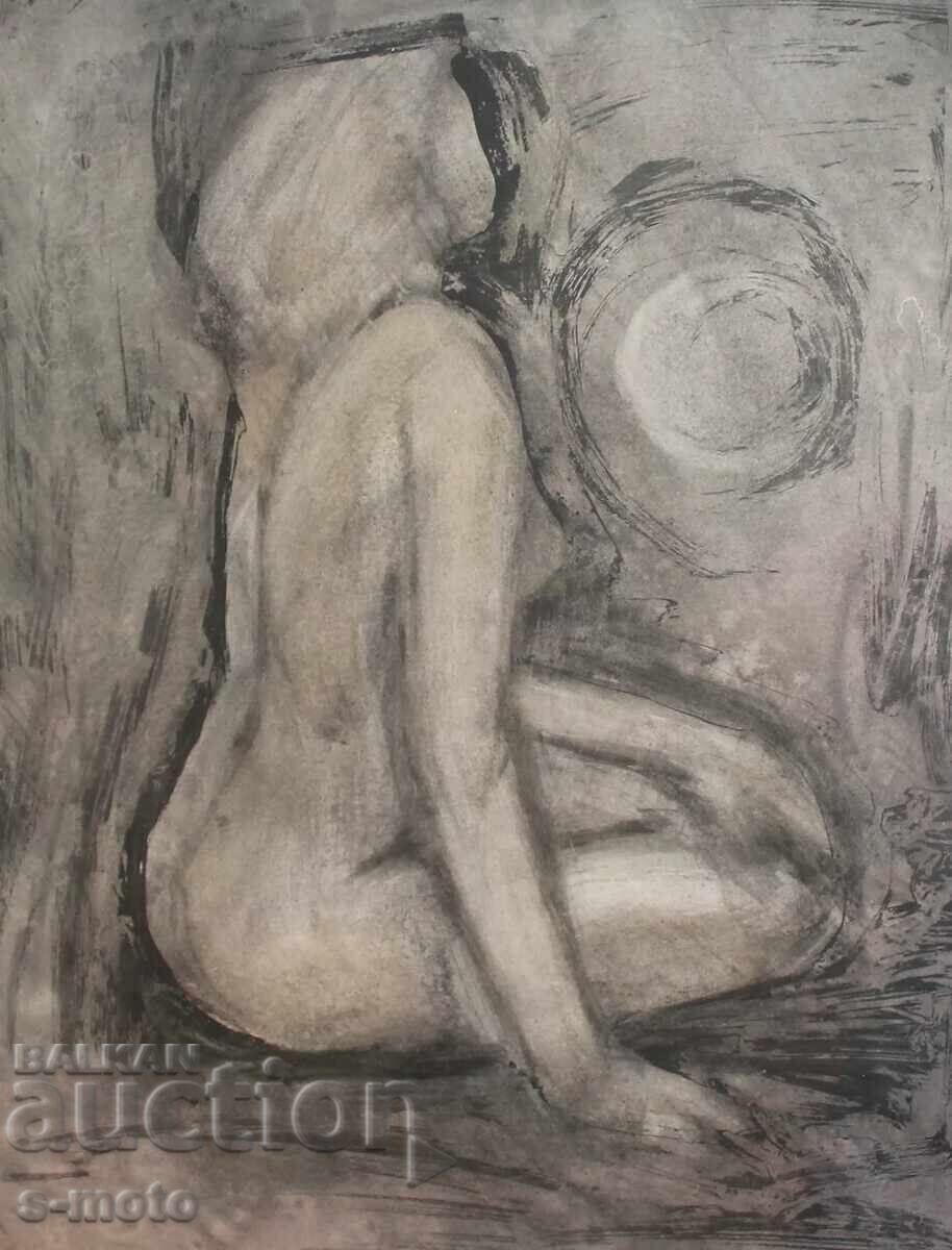 Παράδοση Ακουαρέλα πορτρέτο γυναικείου γυμνού σώματος