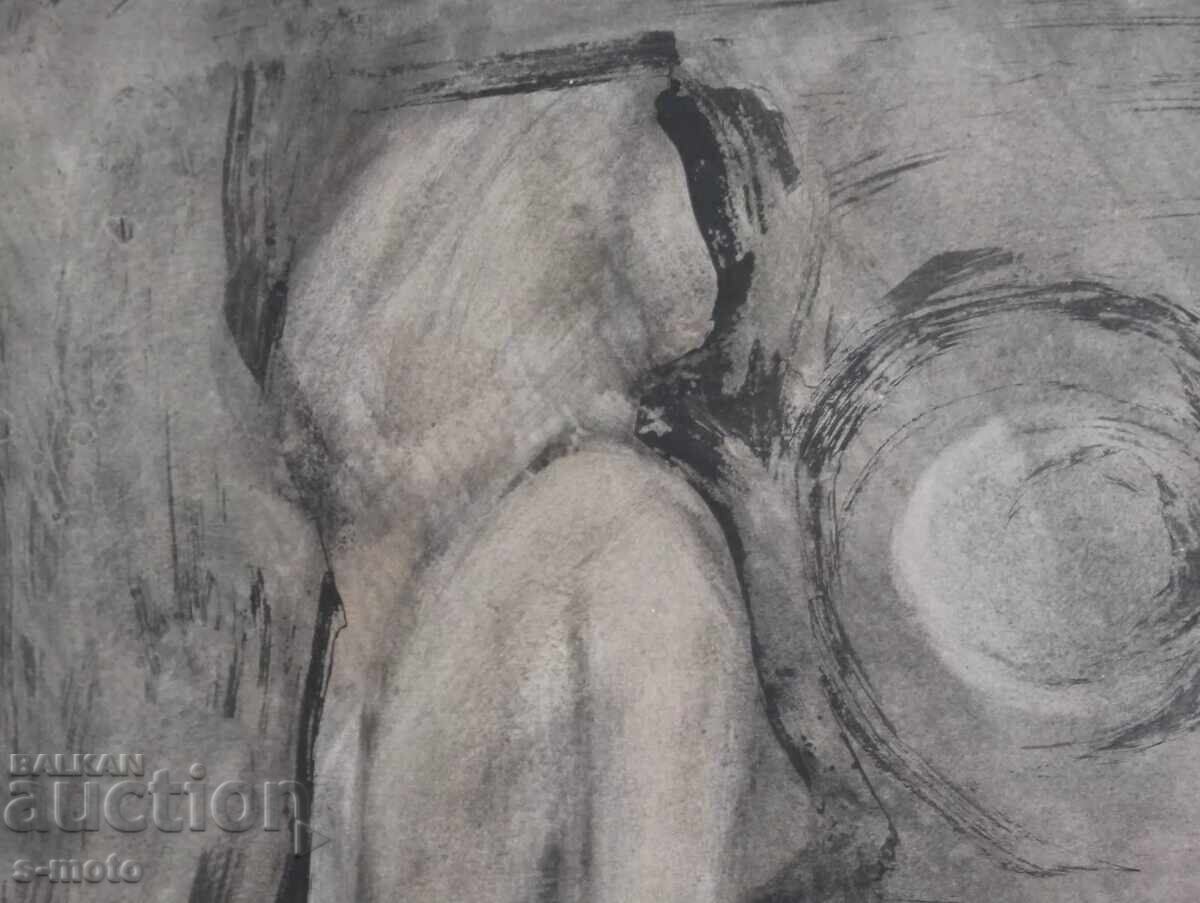 Ακουαρέλα πορτρέτο γυναικείου γυμνού σώματος - 5