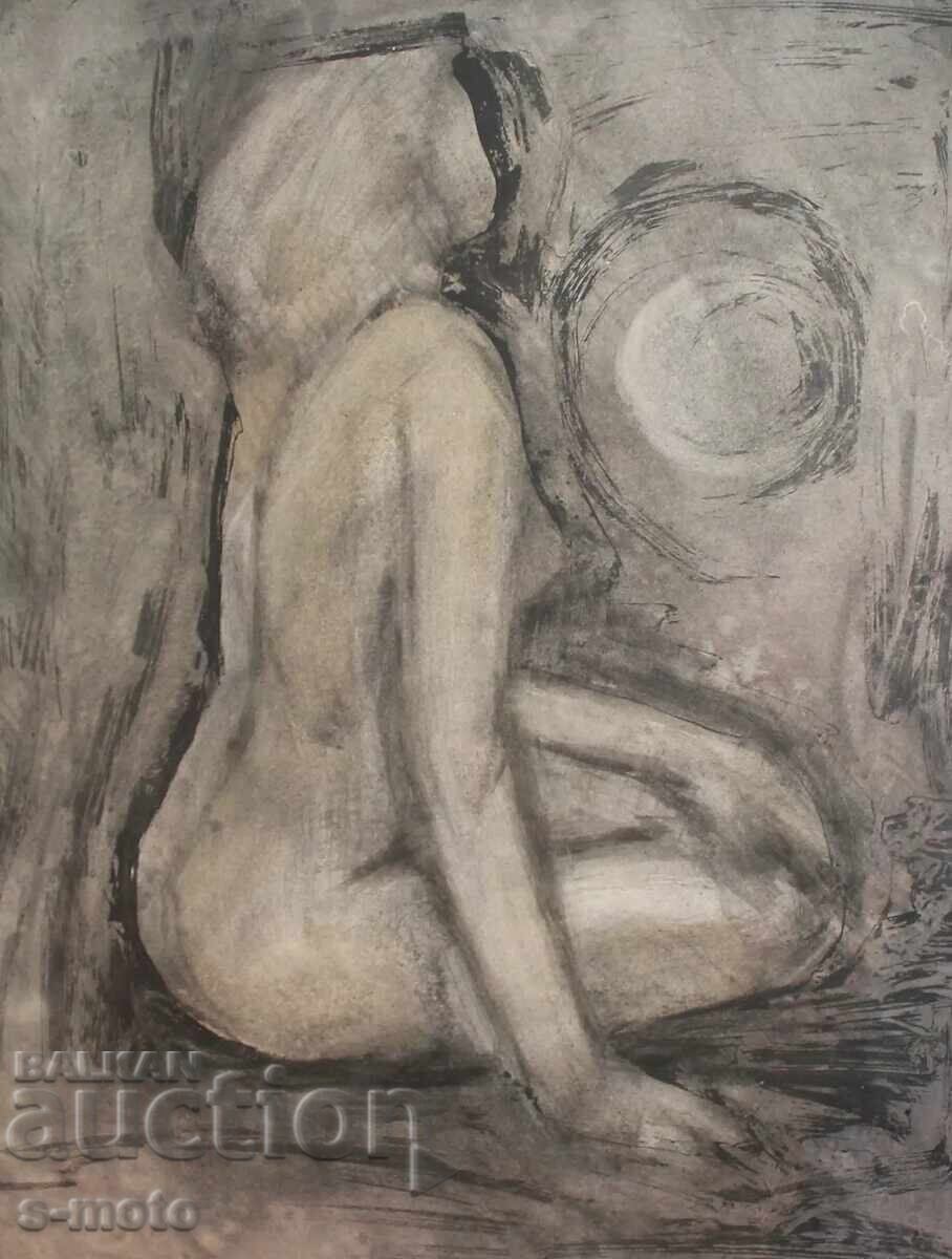 Ακουαρέλα πορτρέτο γυναικείου γυμνού σώματος