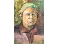 Old watercolor painting, portrait of a woman