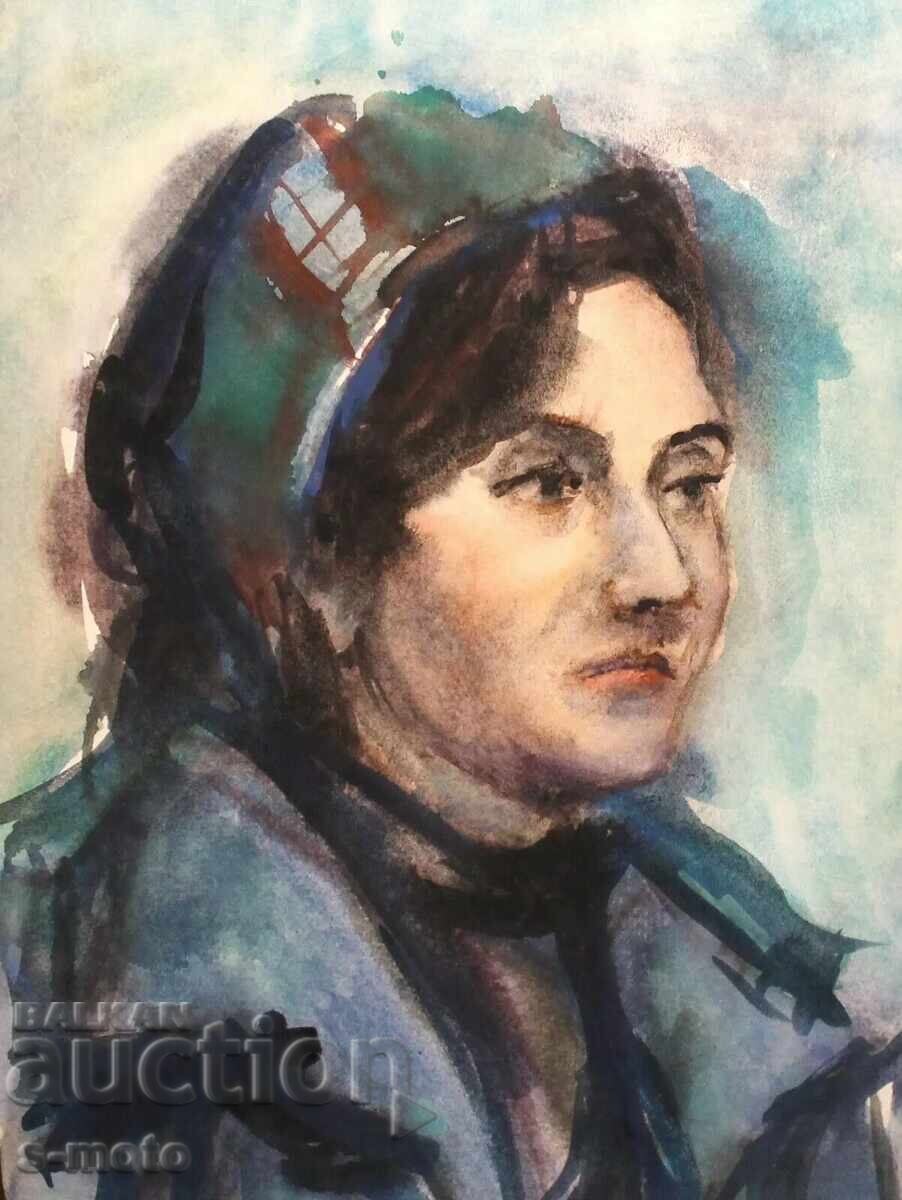 Watercolor painting, female portrait with price 250.00 BGN | € 127.82 Watercolor painting, female portrait with price 250.00 BGN | € 127.82