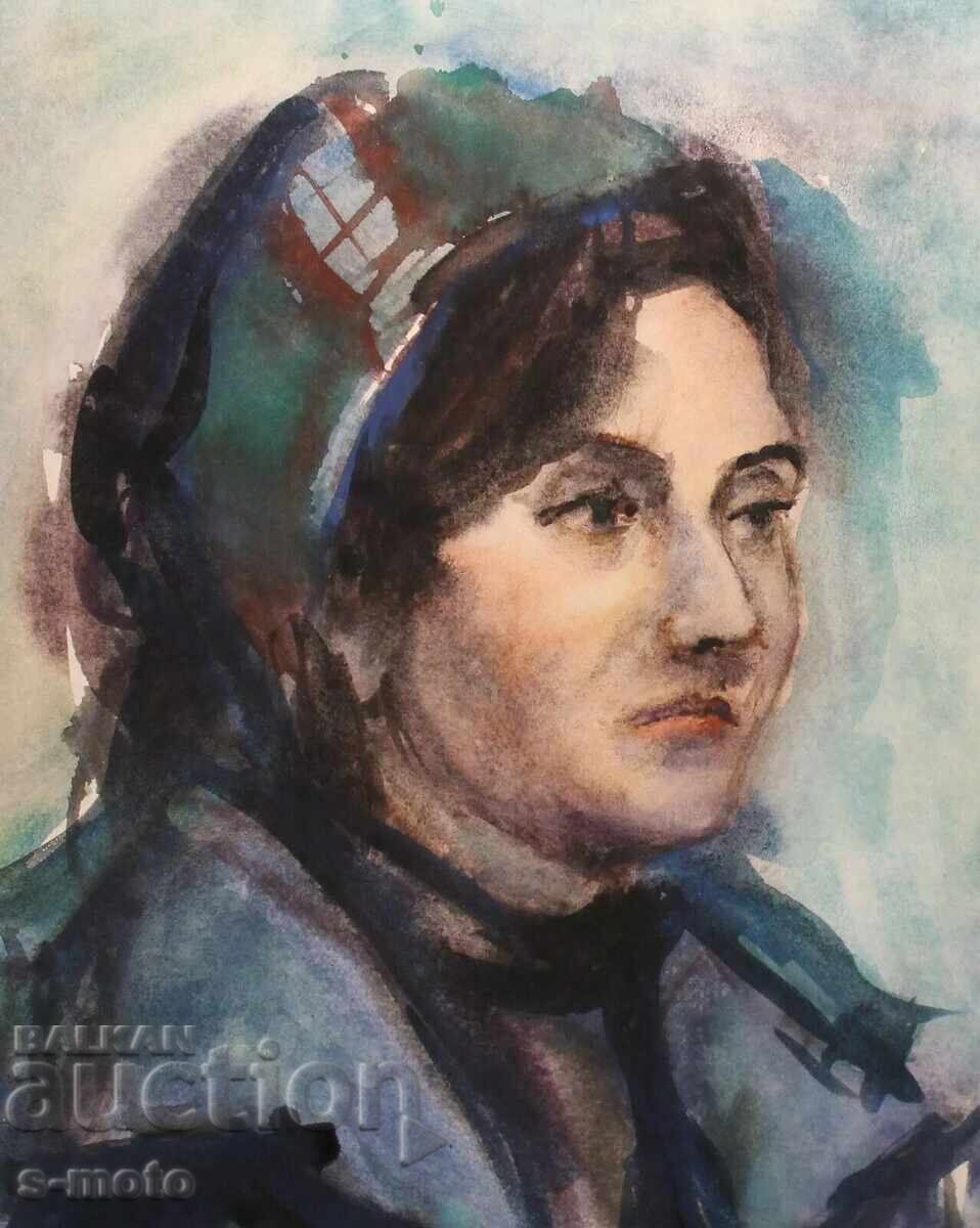 Watercolor painting, female portrait - 5 Watercolor painting, female portrait - 5