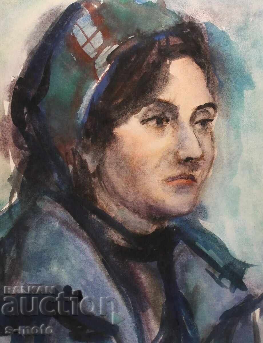 Watercolor painting, female portrait - 6 Watercolor painting, female portrait - 6