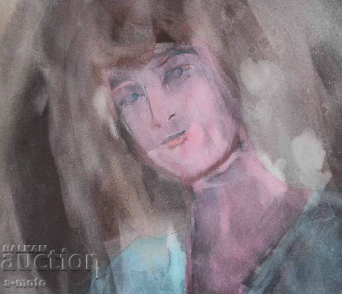 Delivery of Watercolor painting woman portrait