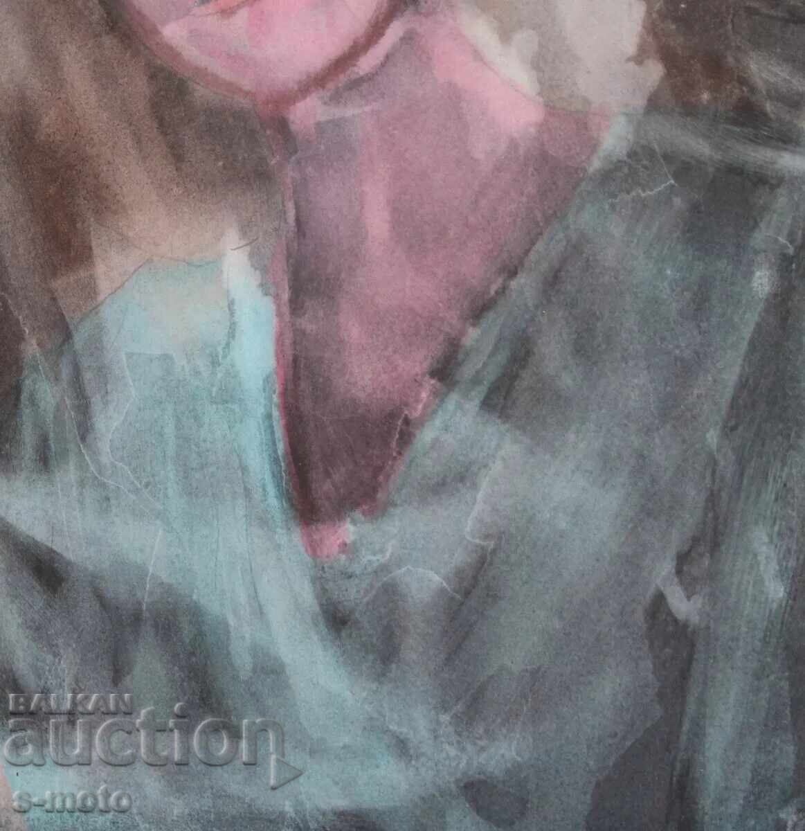 Watercolor painting woman portrait - 5