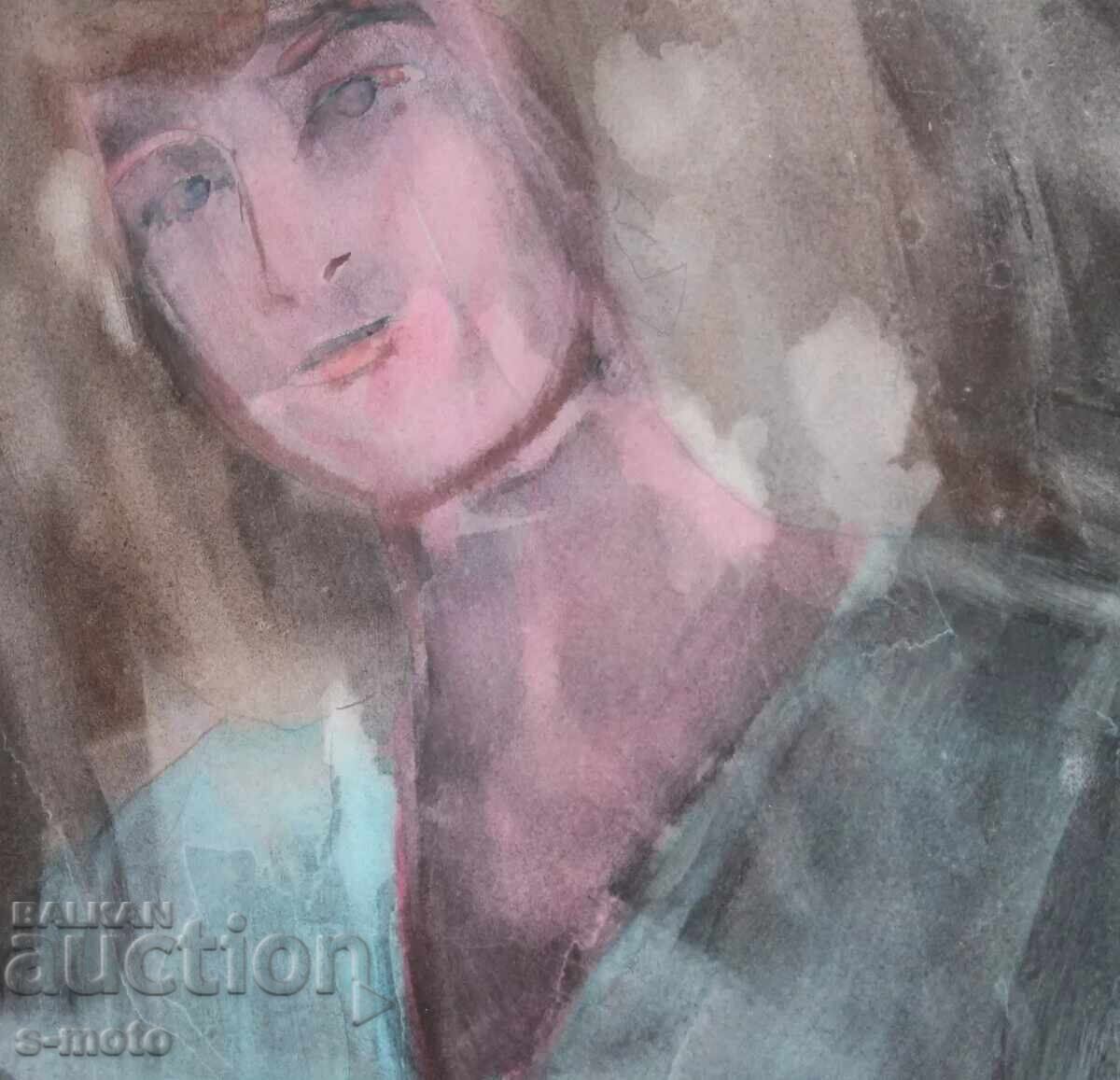 Watercolor painting woman portrait - 6