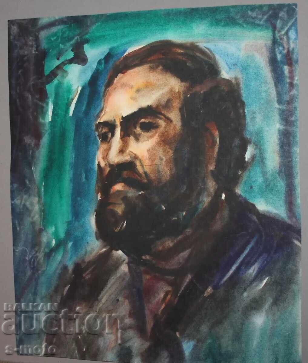 Watercolor portrait of a man with a beard with price 290.00 BGN | € 148.27
