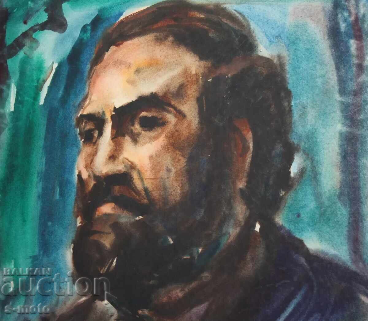 Delivery of Watercolor portrait of a man with a beard