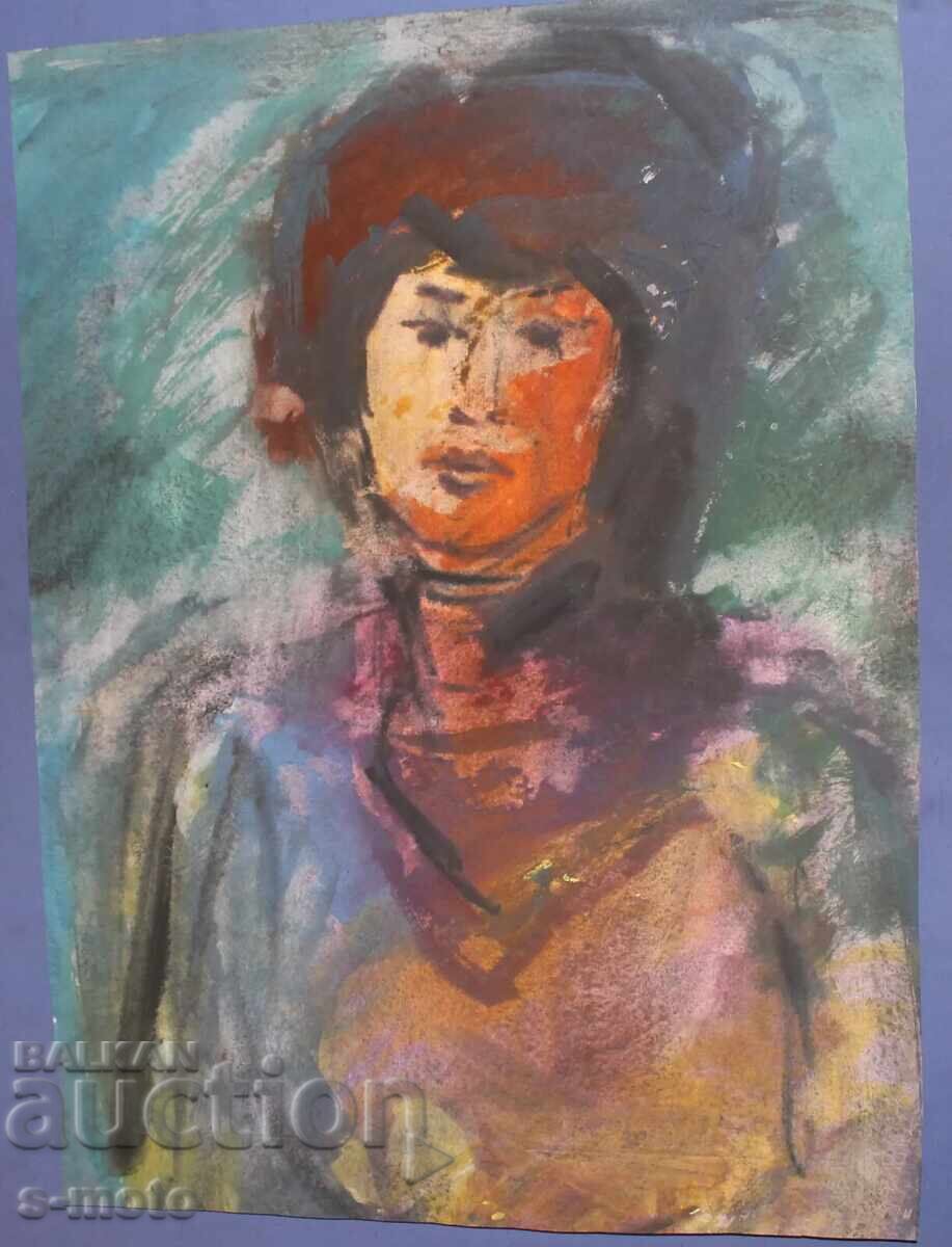 Kартина акварел портрет на жена с цена 300.00 лв. | € 153.39