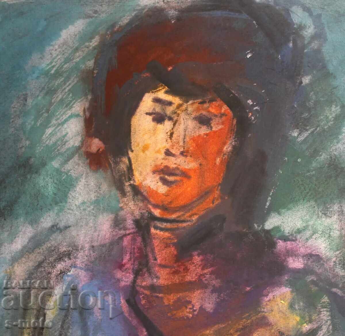 Доставка на Kартина акварел портрет на жена