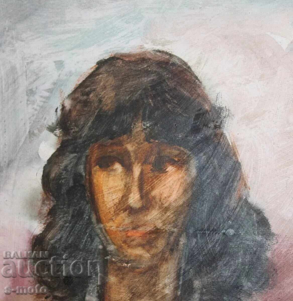 Аукцион Kартина акварел портрет на жена Аукцион Kартина акварел портрет на жена