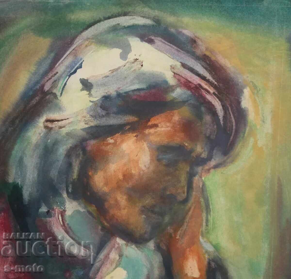 Tablou acuarelă portret de femeie - 5