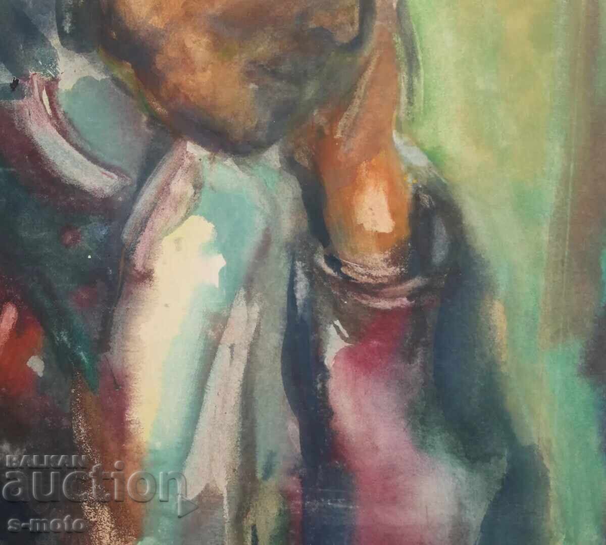 Tablou acuarelă portret de femeie - 7