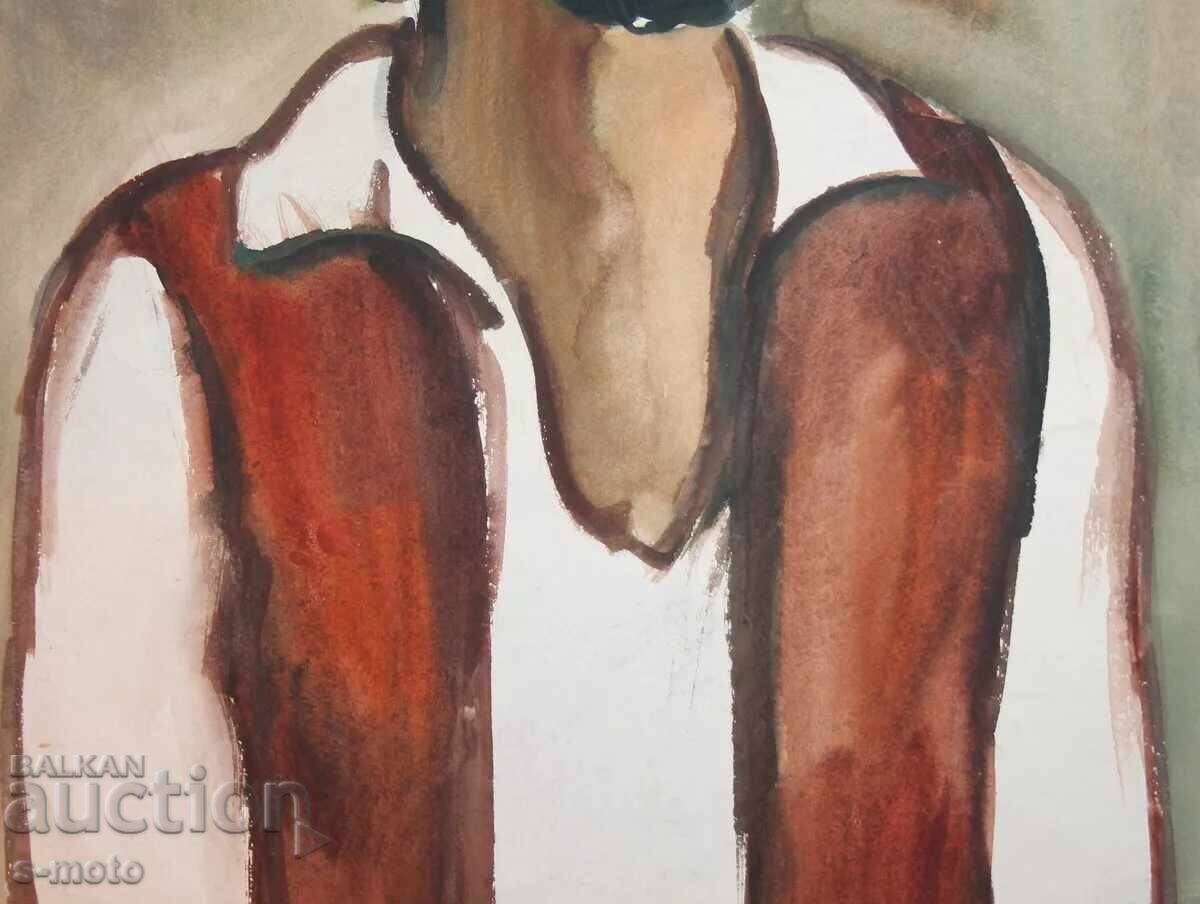 Ακουαρέλα πορτρέτο άνδρα με γένια - 5