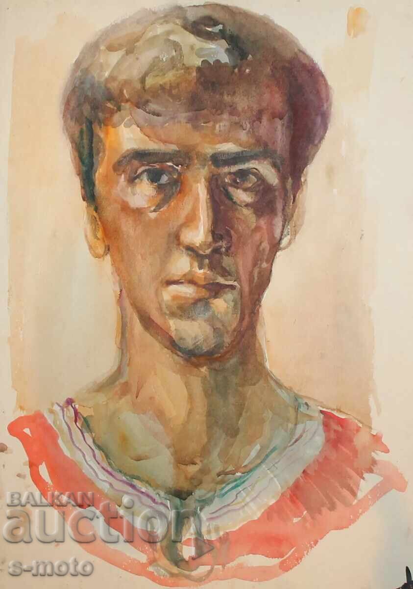 Стара картина акварел портрет с цена 330.00 лв. | € 168.73 Стара картина акварел портрет с цена 330.00 лв. | € 168.73