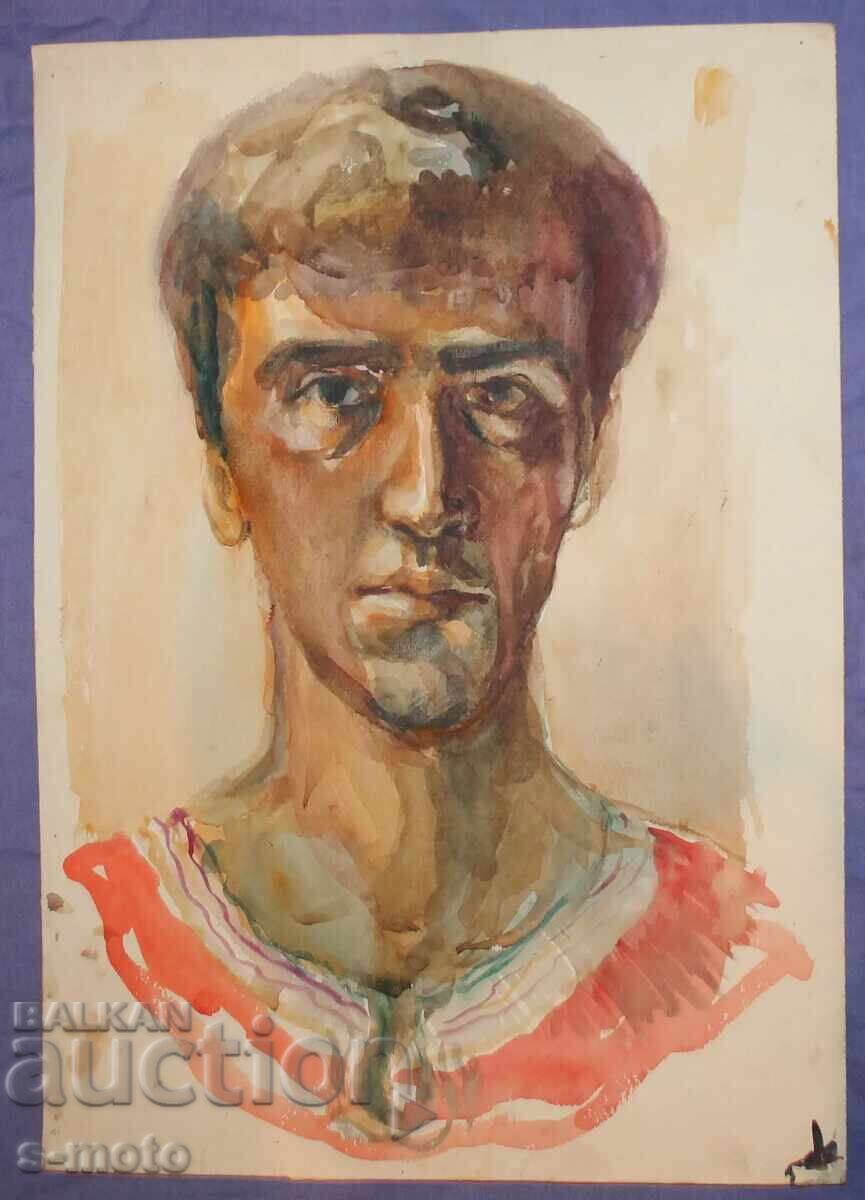 Доставка на Стара картина акварел портрет Доставка на Стара картина акварел портрет