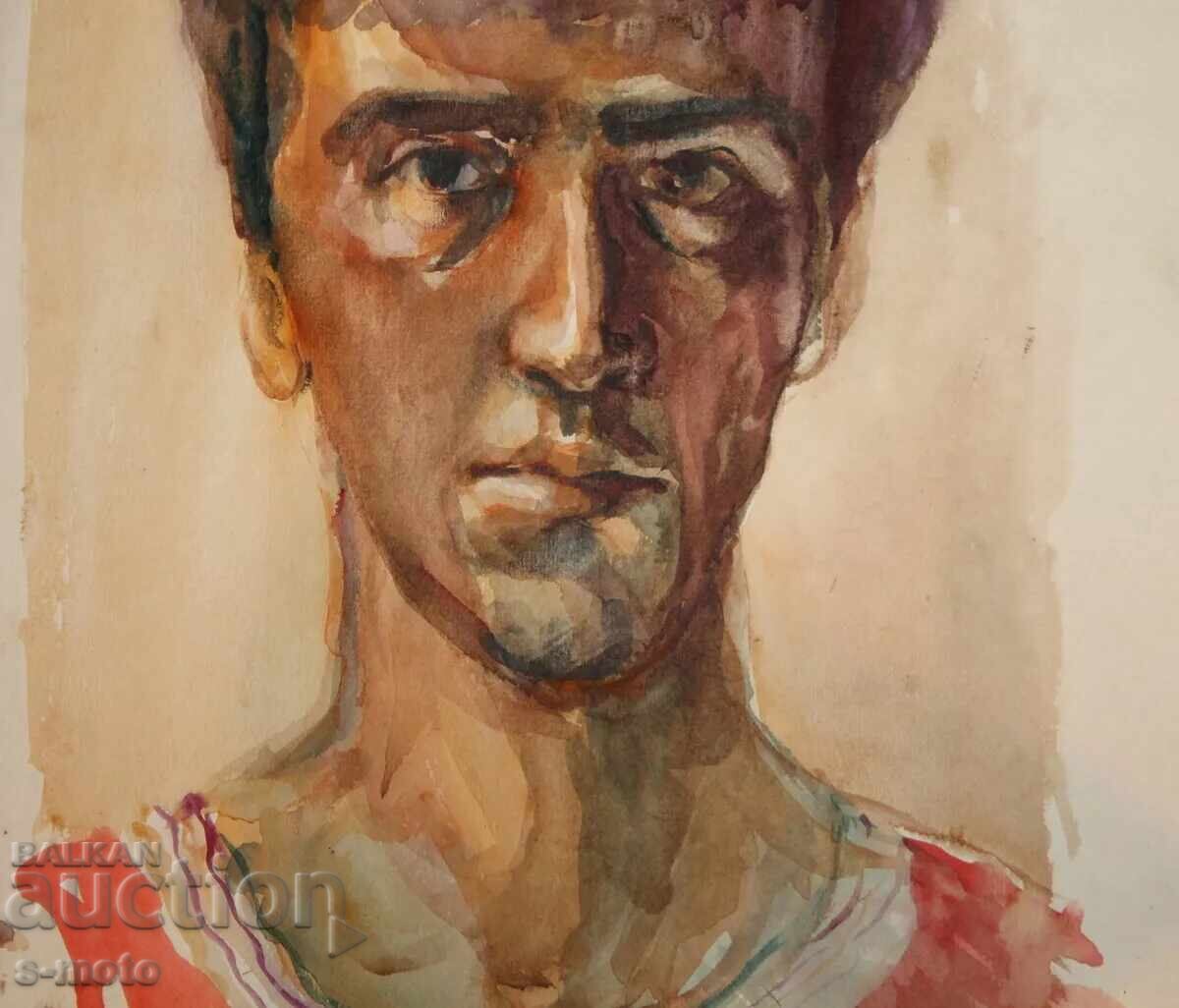 Стара картина акварел портрет - 6 Стара картина акварел портрет - 6