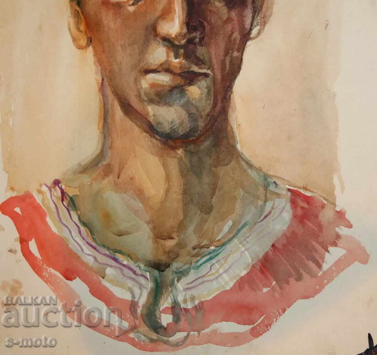 Стара картина акварел портрет - 7 Стара картина акварел портрет - 7