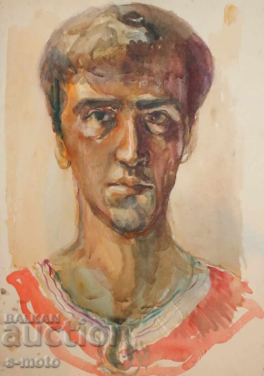 Стара картина акварел портрет Стара картина акварел портрет