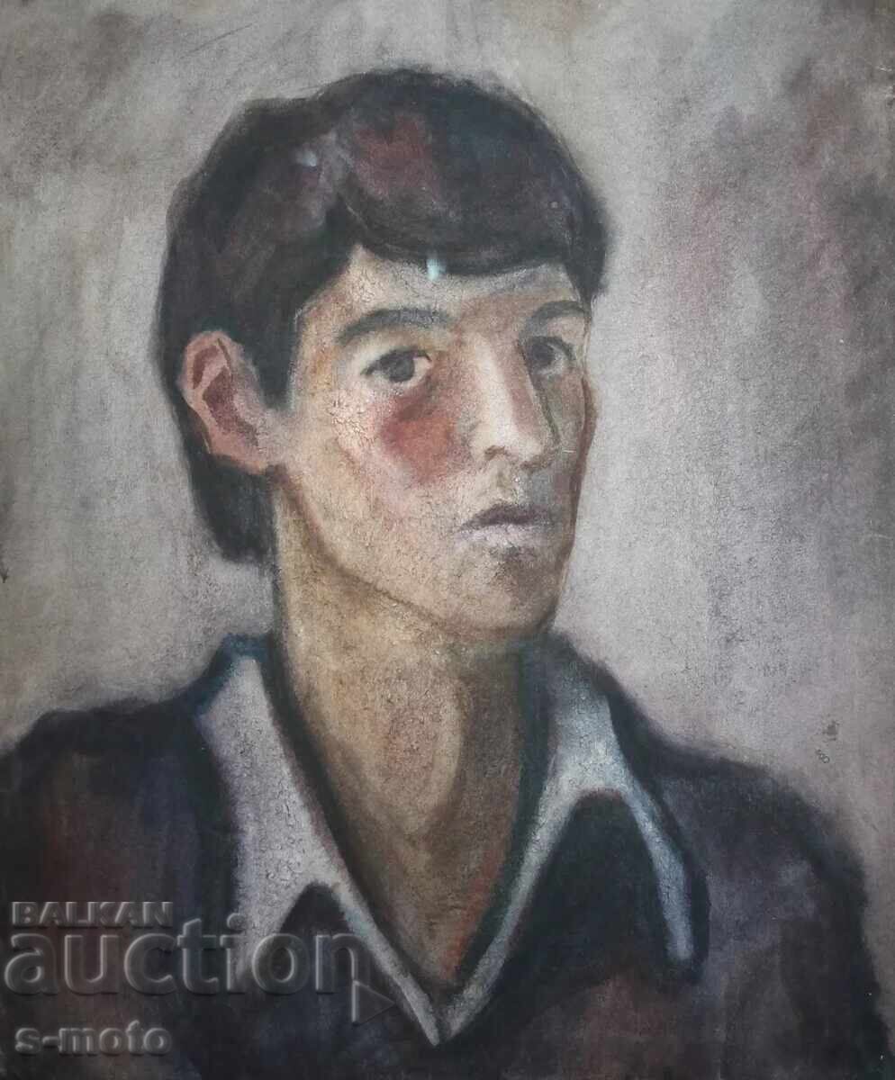 Livrarea Tablou vechi acuarelă portret