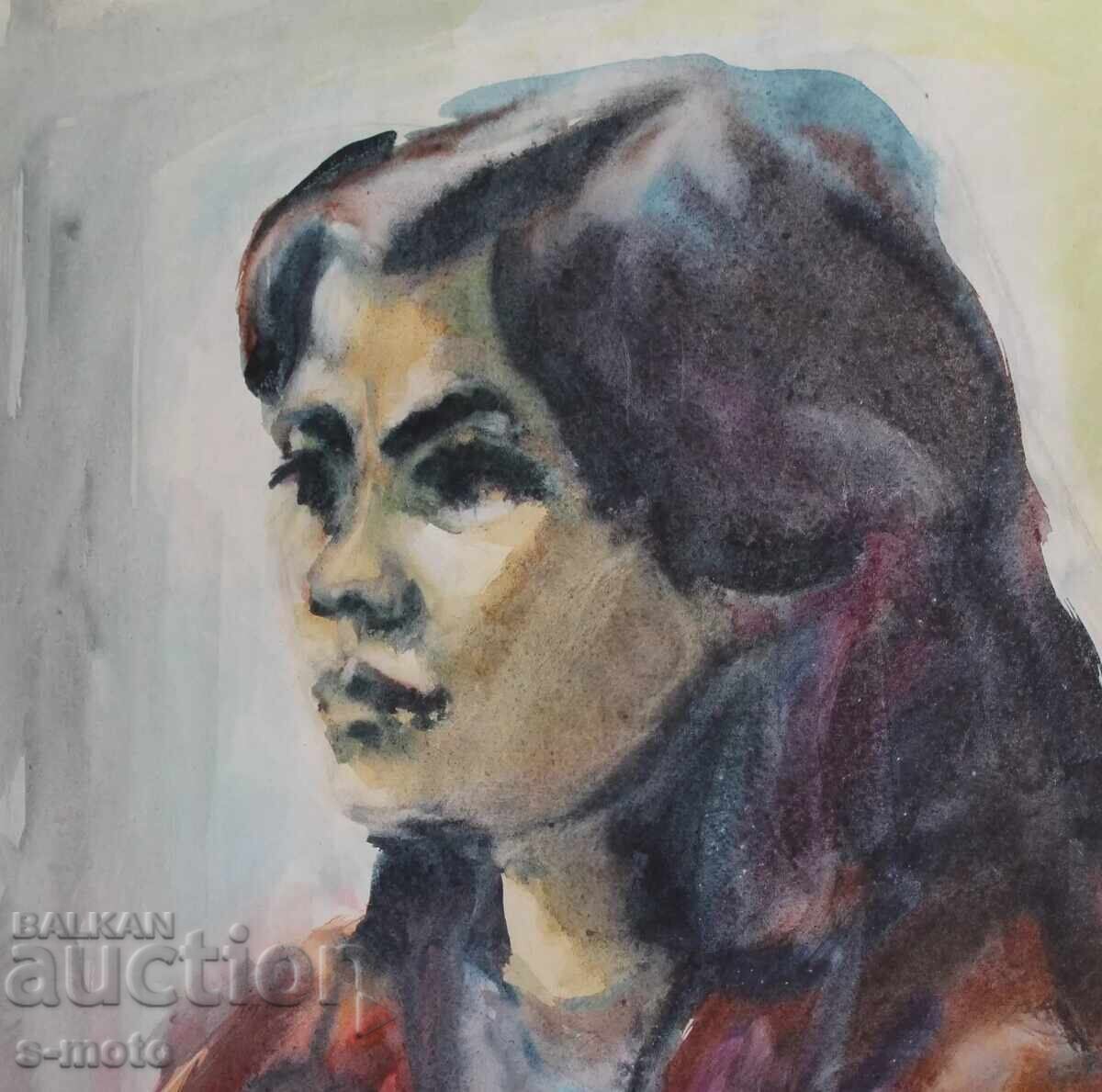 Watercolor painting portrait of a woman - 5