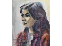 Watercolor painting portrait of a woman