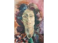 Стара картина акварел портрет