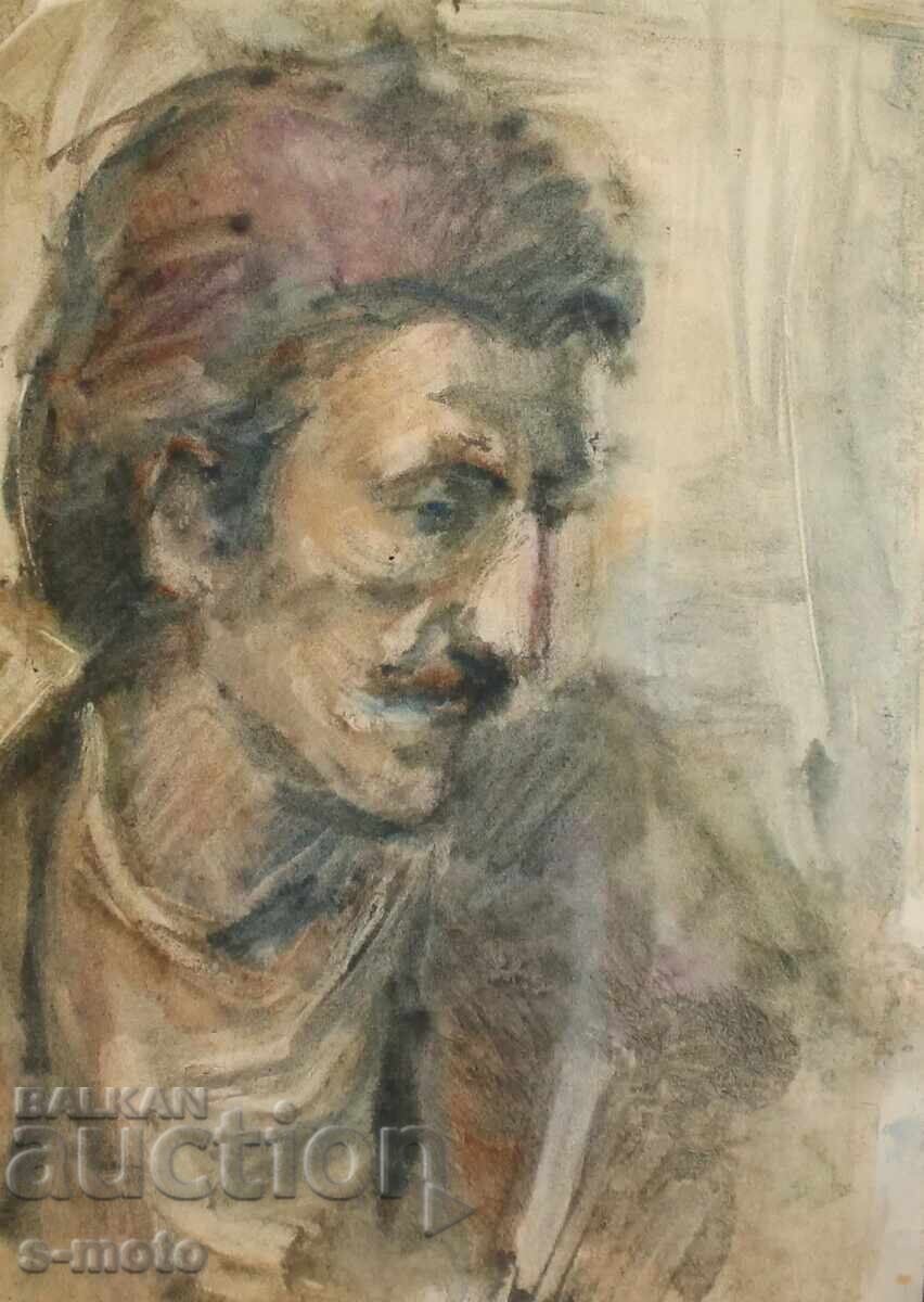 Kартина акварел портрет на мъж с цена 290.00 лв. | € 148.27