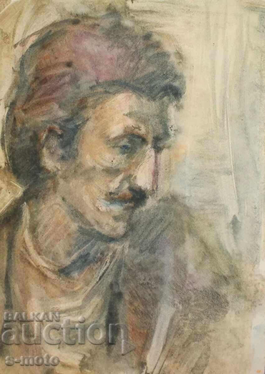 Доставка на Kартина акварел портрет на мъж