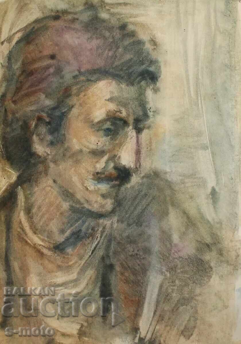 Kартина акварел портрет на мъж - 5