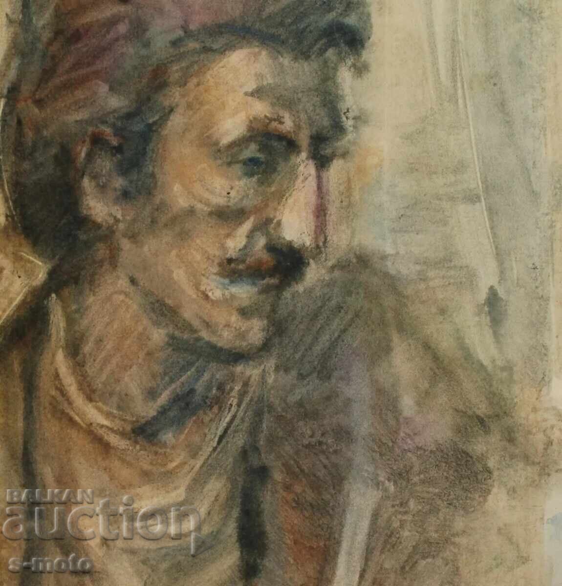 Kартина акварел портрет на мъж - 6