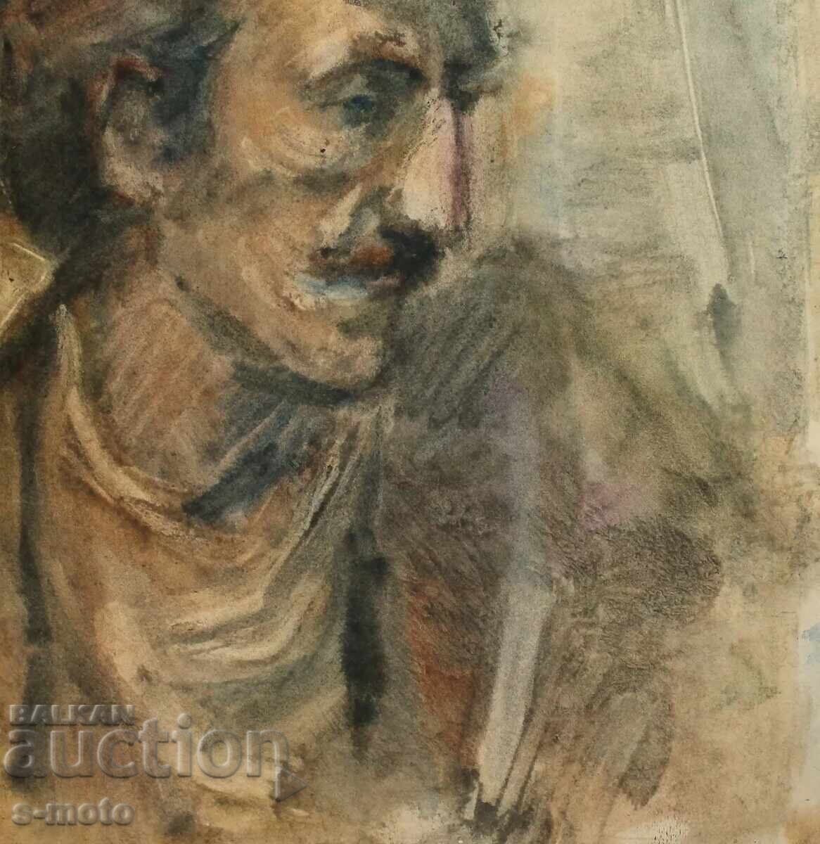 Kартина акварел портрет на мъж - 7