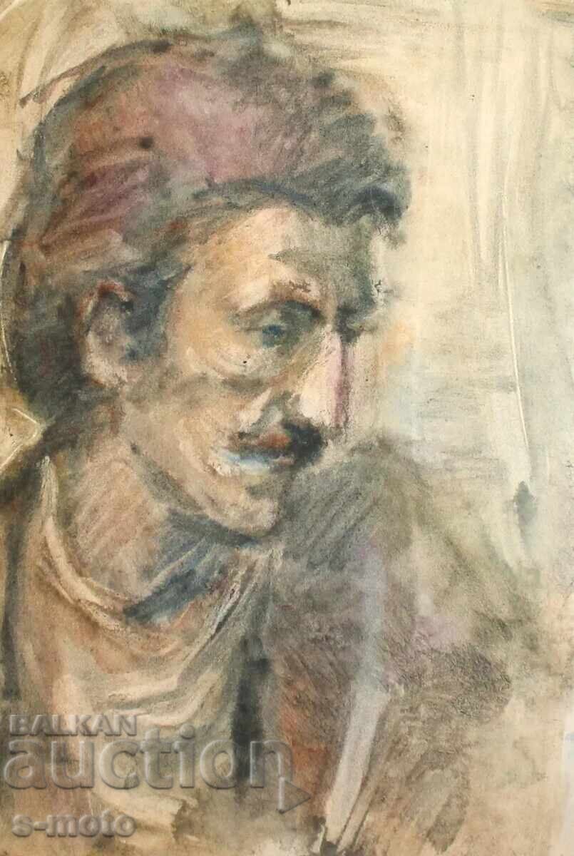 Kартина акварел портрет на мъж