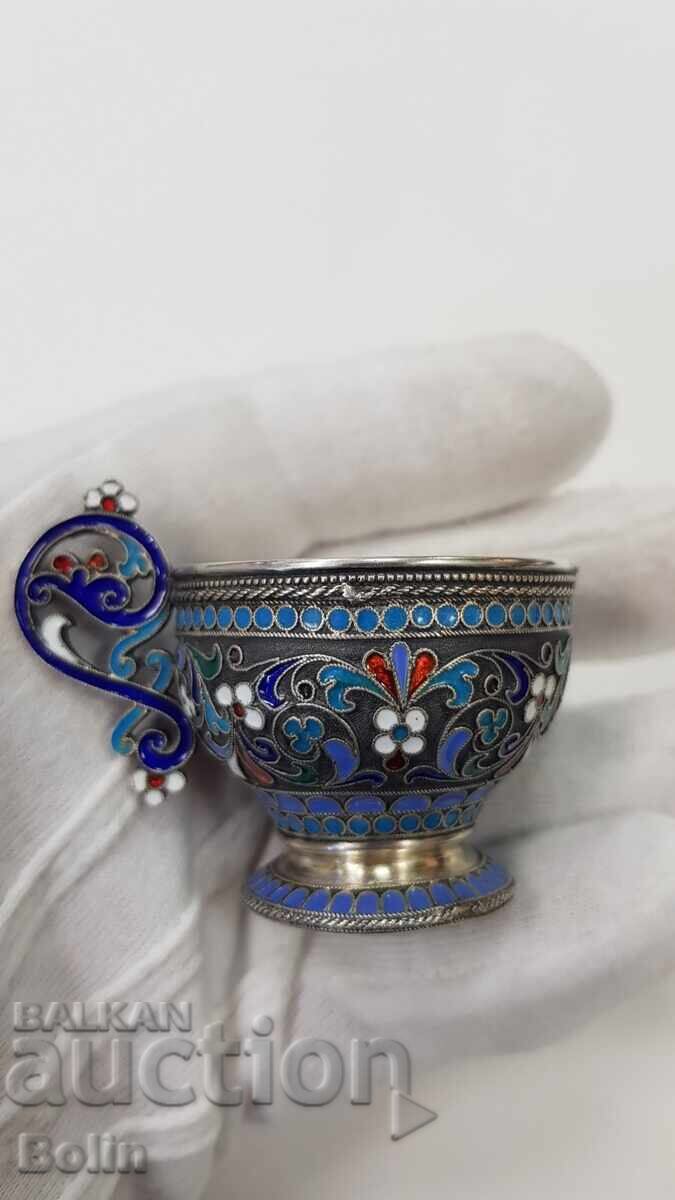 Foarte rară ceșcuță rusească de argint pentru vodcă, țaristă, 1891 - 5