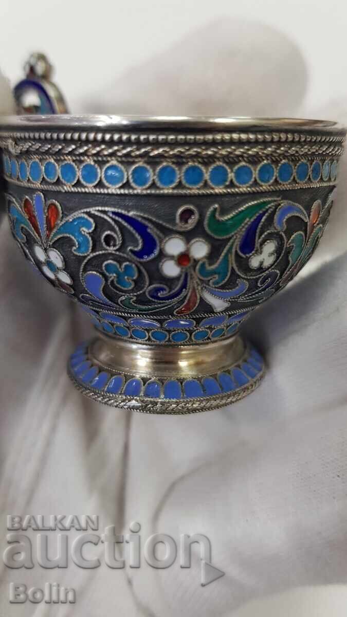 Foarte rară ceșcuță rusească de argint pentru vodcă, țaristă, 1891 - 6