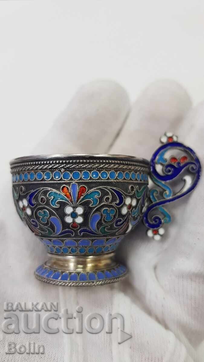 Foarte rară ceșcuță rusească de argint pentru vodcă, țaristă, 1891