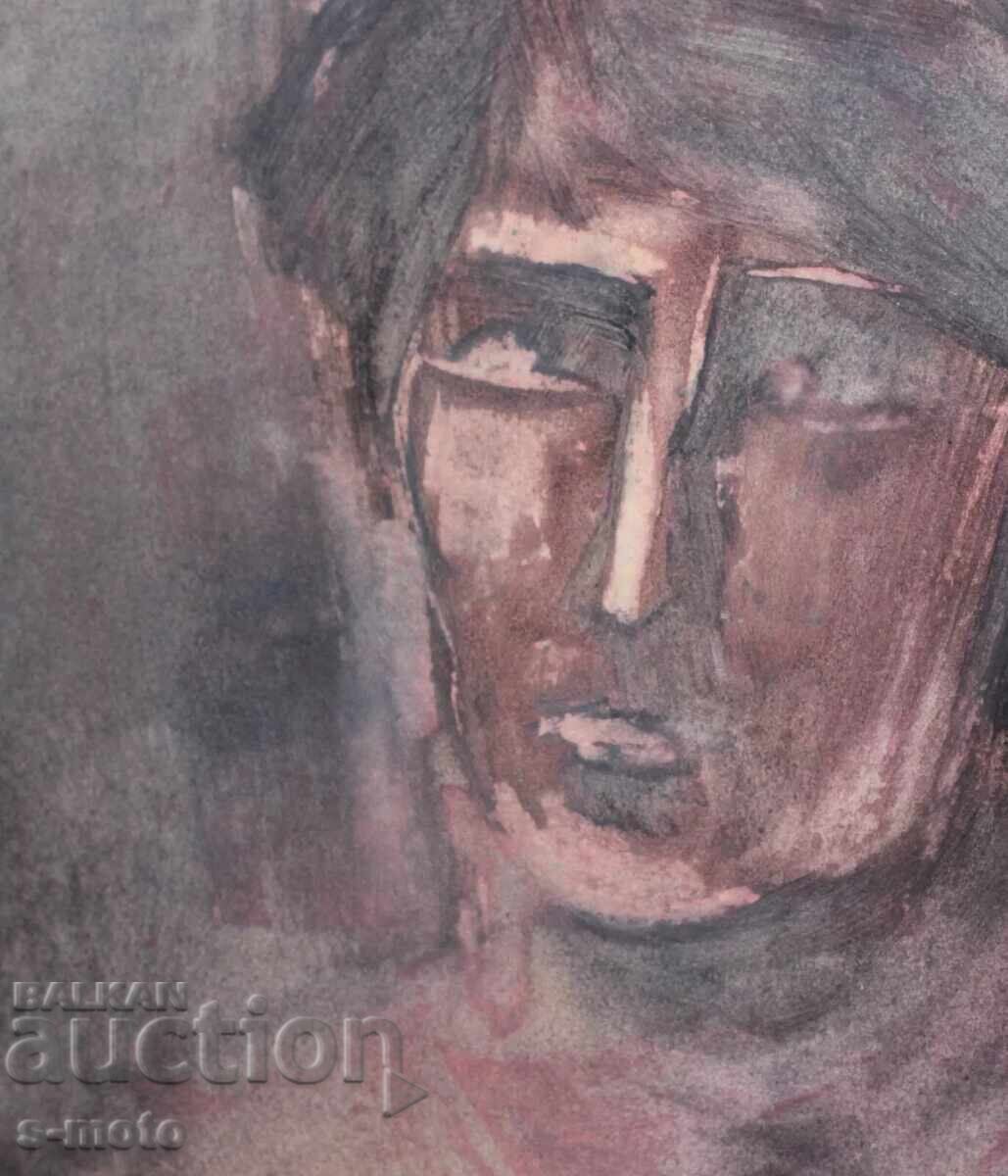 Tablou acuarelă portret masculin - 5