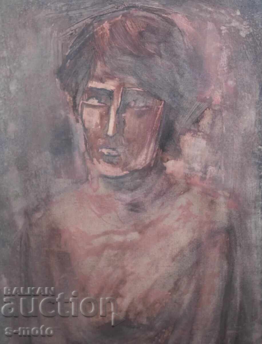 Tablou acuarelă portret masculin