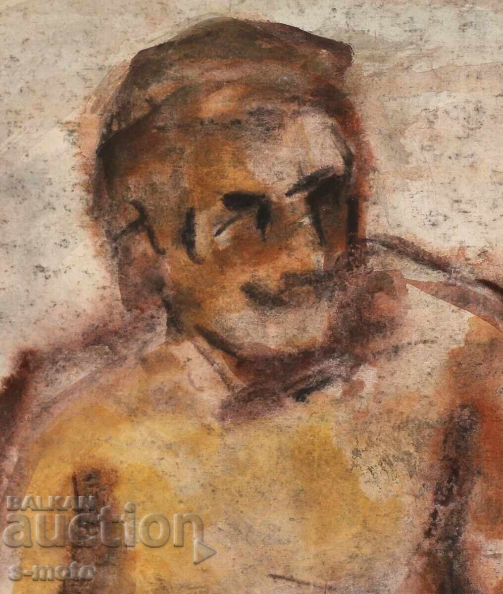 Παράδοση Ακουαρέλα ανδρικό πορτρέτο