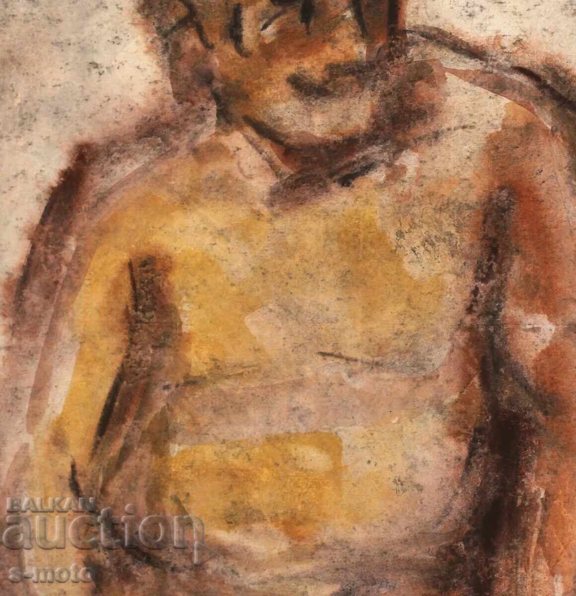 Ακουαρέλα ανδρικό πορτρέτο - 5