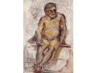 Tablou acuarelă portret masculin