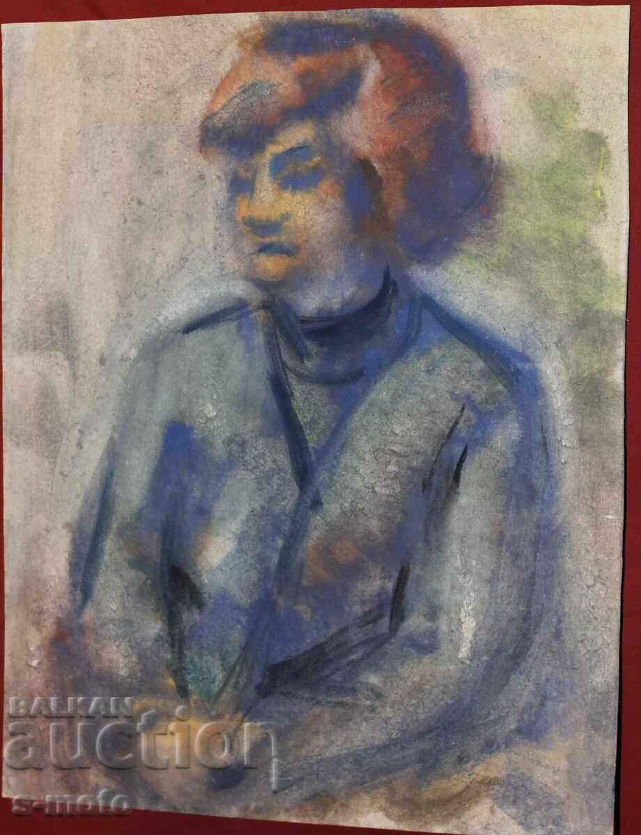 Auction Watercolor painting portrait of a woman Auction Watercolor painting portrait of a woman