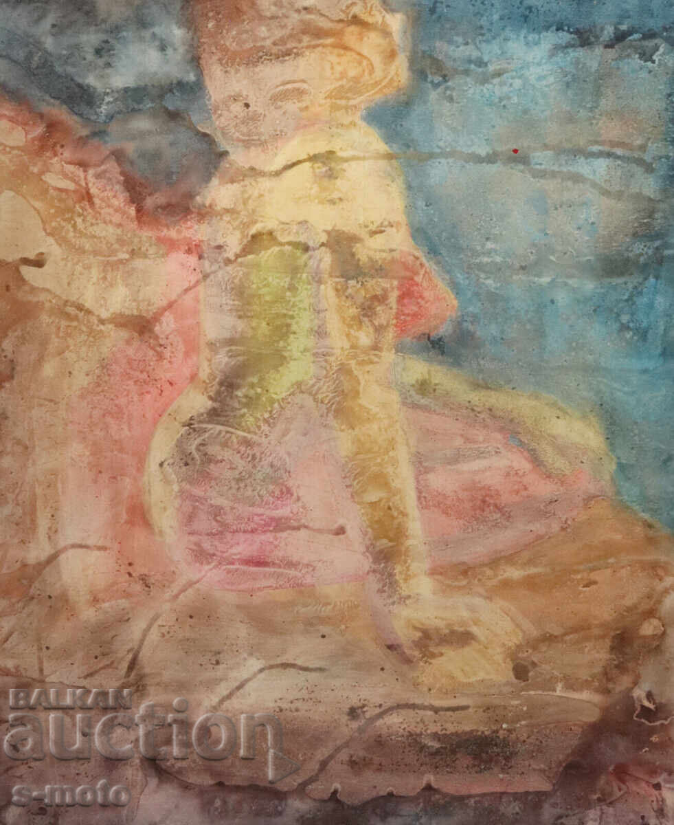 Ακουαρέλα πορτρέτο γυναικείου γυμνού σώματος με τιμή 300.00 BGN | € 153.39