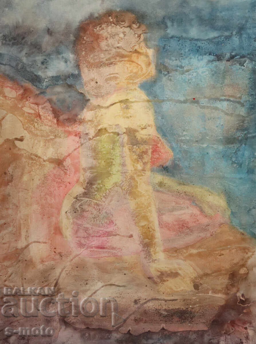 Ακουαρέλα πορτρέτο γυναικείου γυμνού σώματος