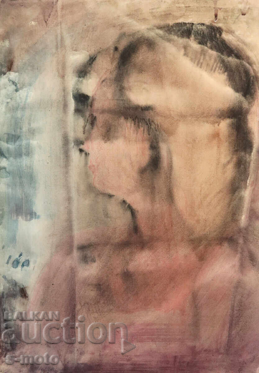 Watercolor painting portrait of a woman Watercolor painting portrait of a woman